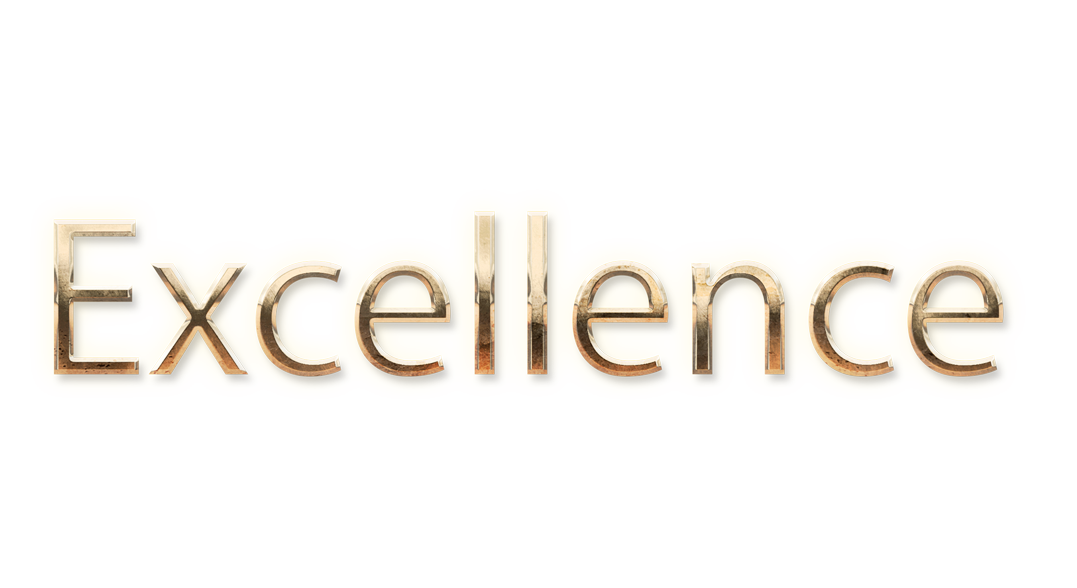 WORD EXCELLENCE gold text typography PNG images free
